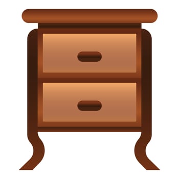 Antique nightstand icon, cartoon style vector