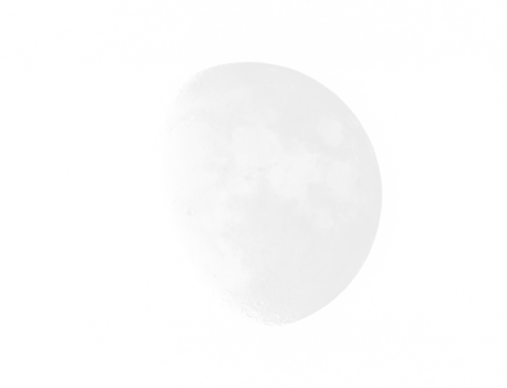 Transparent PNG of Three Quarter Moon.