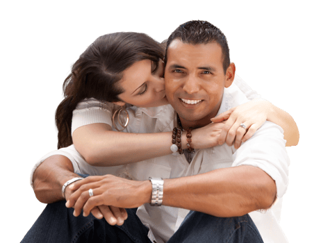 Transparent PNG of Affectionate Happy Hispanic Couple in the Park.