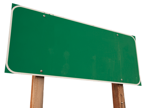 Transparent PNG of Blank Green Road Sign Ready For Your Message.