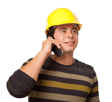Handsome Hispanic Contractor with Hard Hat on White or Transparent PNG