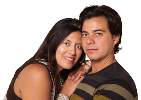 Transparent PNG of Attractive Hispanic Couple Portrait.