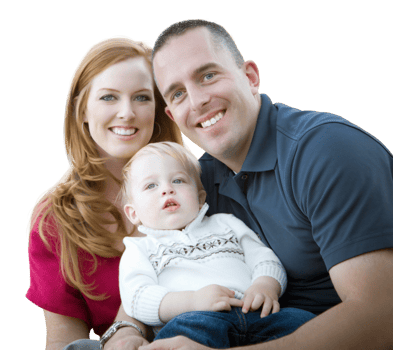 Transparent PNG of Young Attractive Parents and Child Portrait.