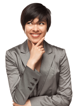Transparent PNG of Pretty Smiling Multiethnic Young Adult Woman with Eyes Up and Over.