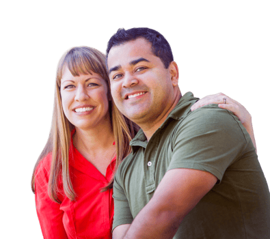Transparent PNG of Attractive Mixed Race Hispanic and Caucasian Couple Portrait.