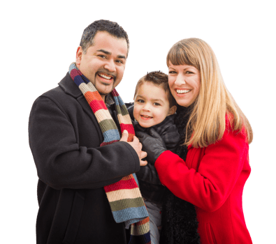 Transparent PNG of Happy Young Multiethnic Family.