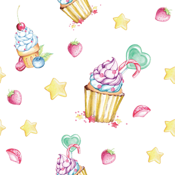 Watercolor Sweet Dessert seamless Pattern png