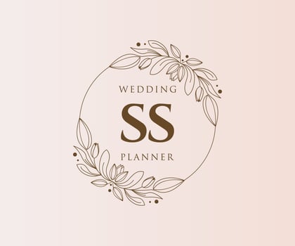 SS Initials letter Wedding monogram logos collection, hand drawn modern minimalistic and floral templates for Invitation cards, Save the Date, elegant identity for restaurant, boutique, cafe in vector
