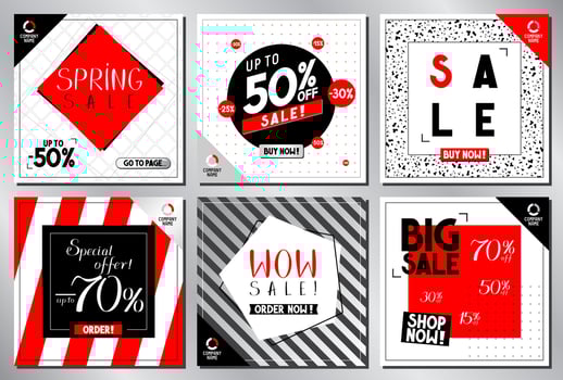 Set of Social Media Advertising Banners vector