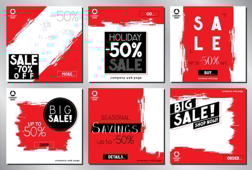 Set of Social Media Advertising Banners vector