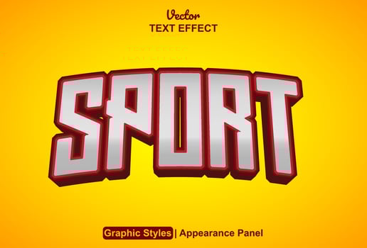sport text effect with graphic style and editable. vector