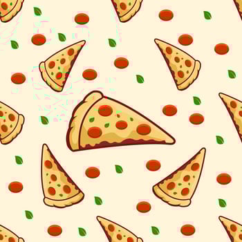 delicious pizza pattern design vector