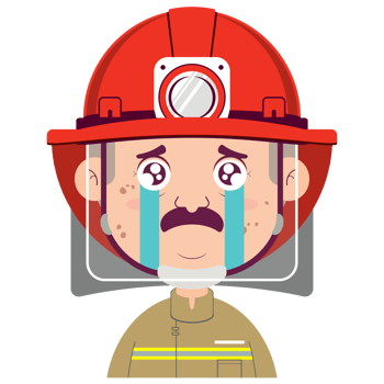 fireman crying face cartoon cute png