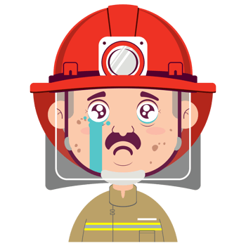 fireman crying face cartoon cute png