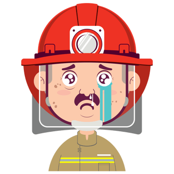 fireman crying face cartoon cute png
