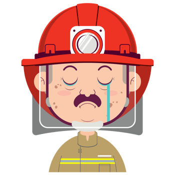 fireman crying face cartoon cute png