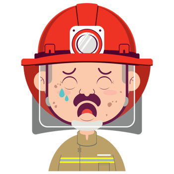 fireman crying face cartoon cute png