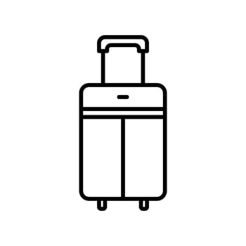Suitcase or bag icon for travel luggage in black outline style vector