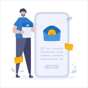Flat design online newsletter update illustration vector