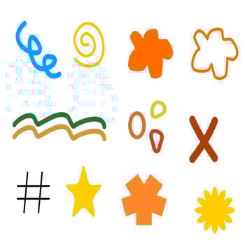 hand drawn shapes vector