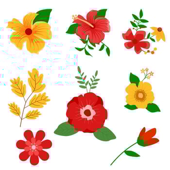 Spring botanical flat vector
