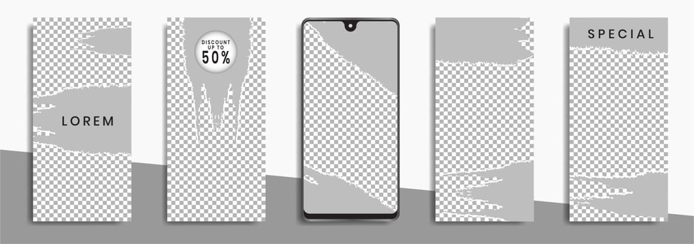Editable social media post templates or Facebook, Instagram story collections and post frame, layout designs, Mockup for marketing promotions, covers, banners, backgrounds, square puzzles, vector