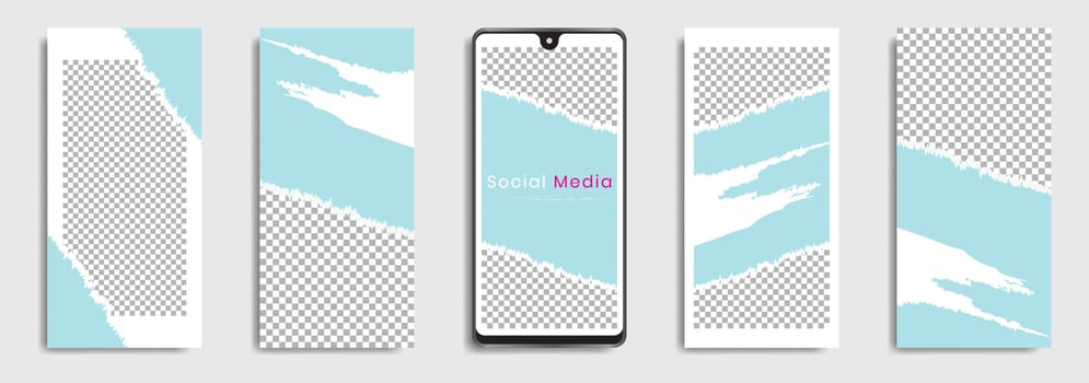 Editable social media post templates or Facebook, Instagram story collections and post frame, layout designs, Mockup for marketing promotions, covers, banners, backgrounds, square puzzles, vector