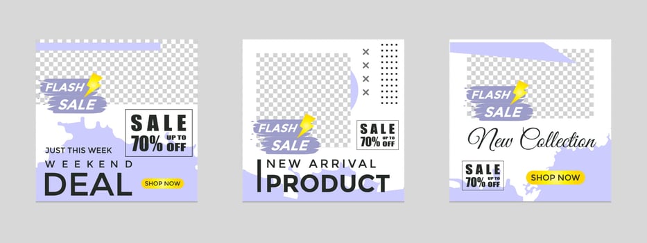 Editable social media templates, Instagram story collections and postal frame templates, layout designs, Mock-up for marketing promotions, covers, banners, backgrounds, square puzzles, vector elements