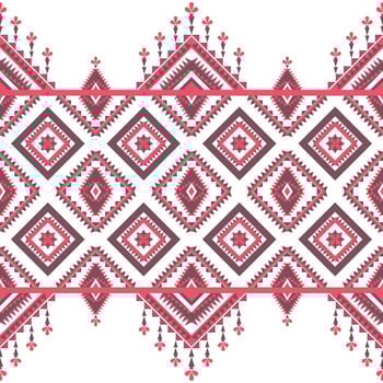 Geometric ethnic pattern with square triangle diagonal abstract ornament design for clothing fabric textiles printing, handcraft, embroidery, carpet, curtain, batik, wallpaper wrapping, vector drawing