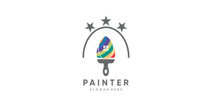 Paint logo design for business and construction Premium Vector