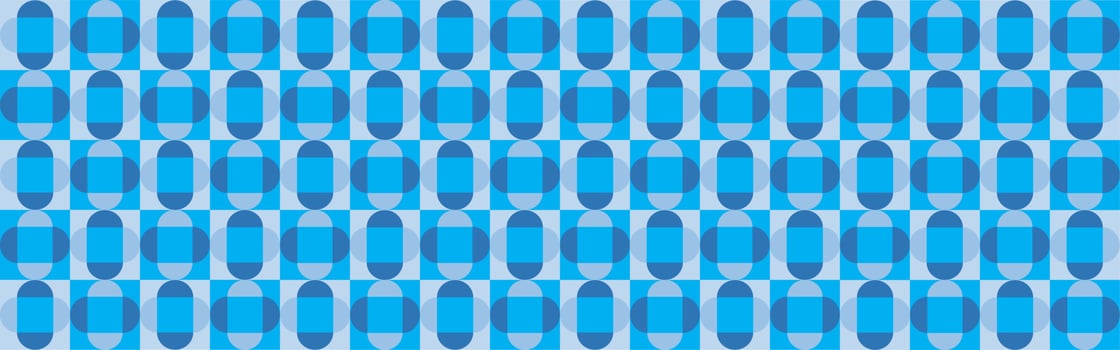Rounded Square Blue Color Seamless Pattern Elegant Vector Abstract Background. For Wallpaper, Fabric, Wrapping, Banner and Background.