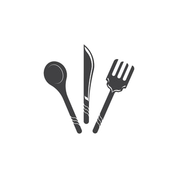 Spoon and fork icon symbol vector