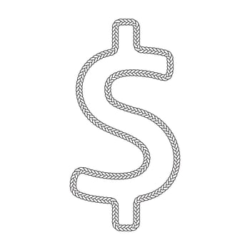 rope border money pattern frame vector illustration.