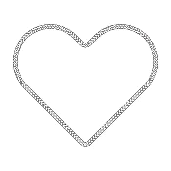 rope border heart love pattern frame vector illustration.