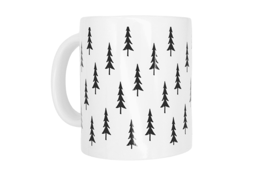 White Christmas mug isolated on a transparent background png