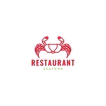 red crab seafood line minimalist modern logo design vector