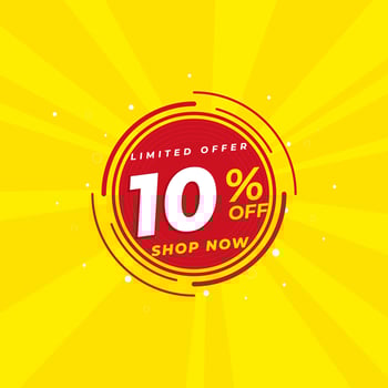 discount up to 10 percent off special offer template vector illustration