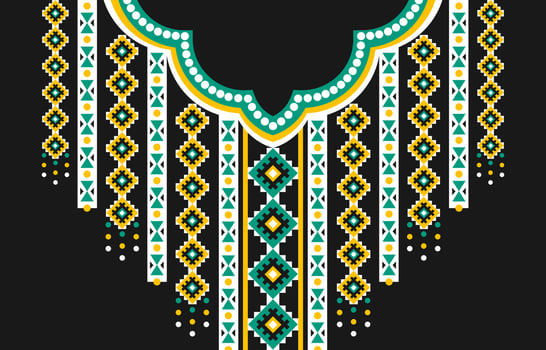 Geometric ethnic oriental pattern traditional. Tribal necklace embroidery. vector