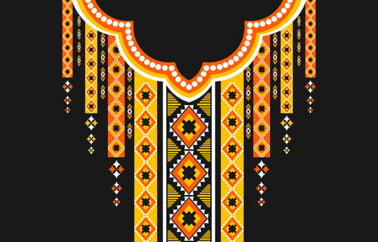 Geometric ethnic oriental pattern traditional. Tribal necklace embroidery. vector