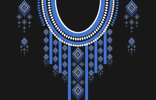 Geometric ethnic oriental pattern traditional. Tribal necklace embroidery. Aztec ornament print. vector