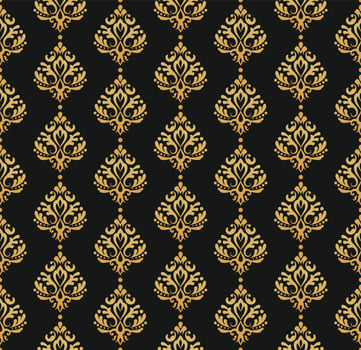 Luxury damask seamless pattern ornament, royal victorian texture for fabric, wall decoration, table cloth vector