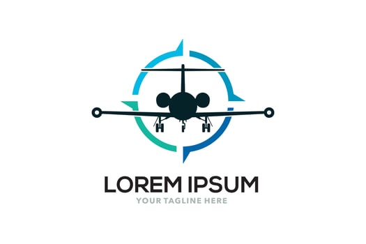 Plane aircraft travel logo design template vector