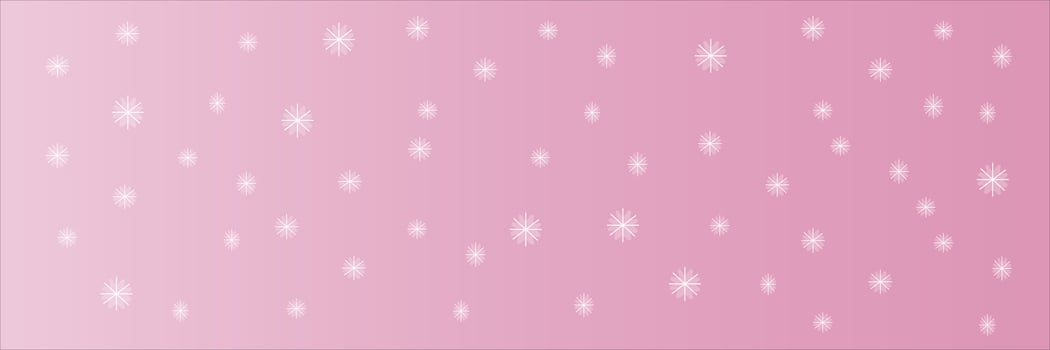pink background gradient white snowflakes vector