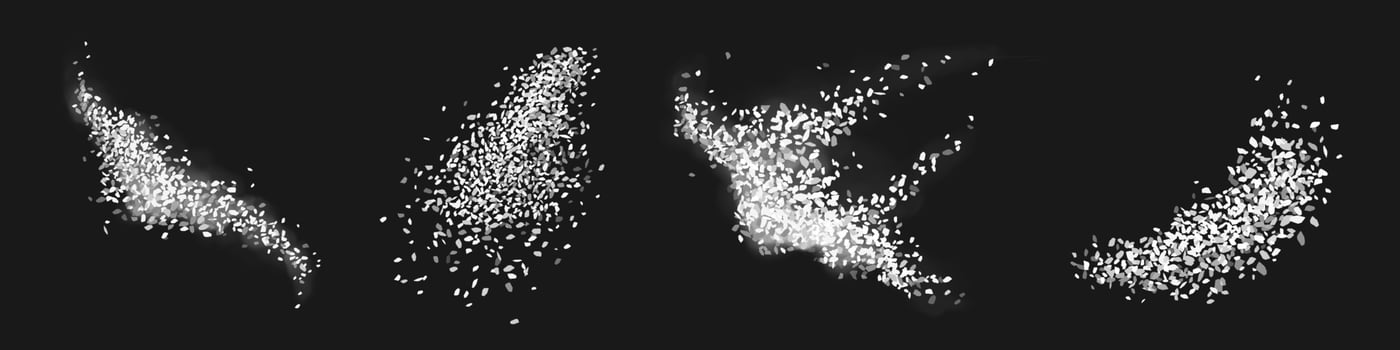 Scatters of white sugar or sea salt crystals vector