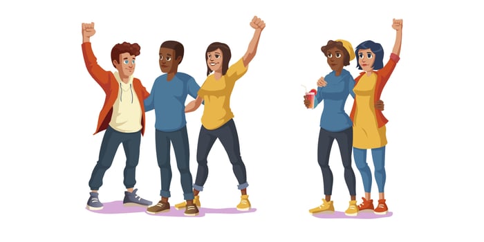 Black lives matter forever best friends friendship vector