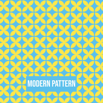 Abstract geometric pattern with flowers pattern seamless vector background. Blue and Yellow texture can be used in cover design, book design, poster, cd cover, flyer, website backgrounds or ads