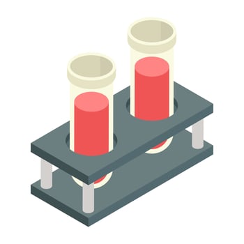An editable design icon of sample tubes, lab apparatus vector