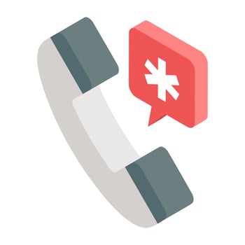 Conceptual isometric design icon of medical call vector