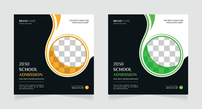 School education admission social media post or back to school admission web banner template vector