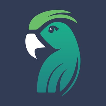 Modern parrot logo. Minimal clean icon for company. vector
